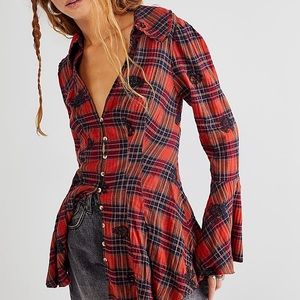 Free people Ezra embroidered shirt. Only worn once. In perfect condition